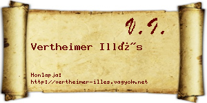 Vertheimer Illés névjegykártya